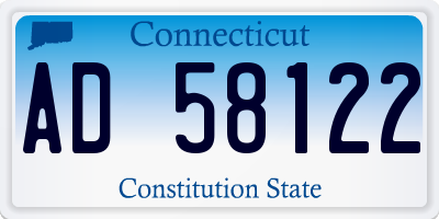 CT license plate AD58122