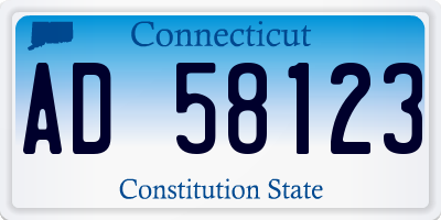 CT license plate AD58123