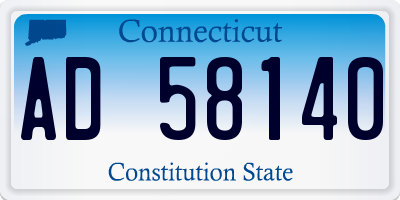 CT license plate AD58140