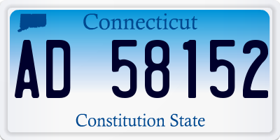 CT license plate AD58152