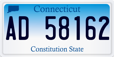CT license plate AD58162
