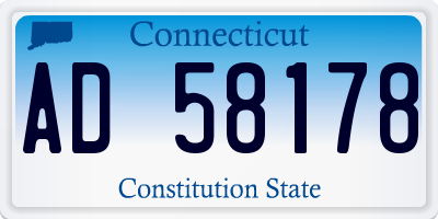CT license plate AD58178