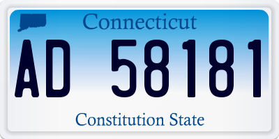 CT license plate AD58181