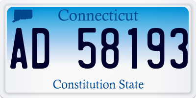 CT license plate AD58193
