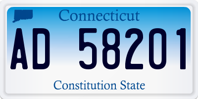 CT license plate AD58201