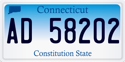 CT license plate AD58202