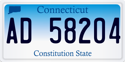 CT license plate AD58204
