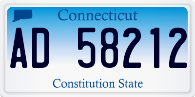 CT license plate AD58212