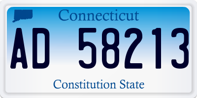 CT license plate AD58213