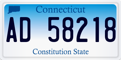 CT license plate AD58218