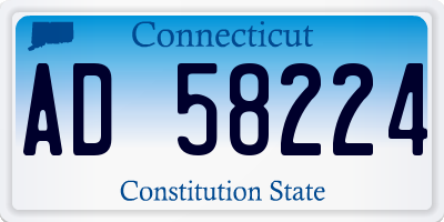 CT license plate AD58224