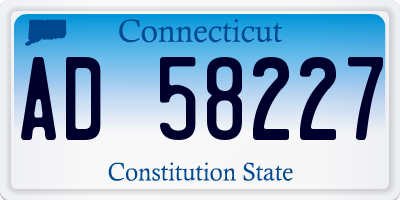 CT license plate AD58227