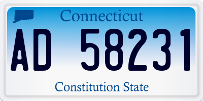 CT license plate AD58231