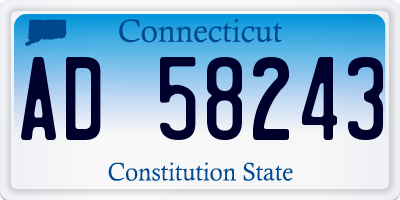 CT license plate AD58243