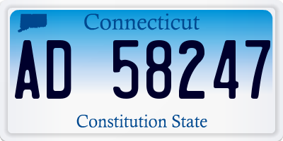 CT license plate AD58247