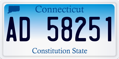 CT license plate AD58251