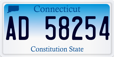 CT license plate AD58254