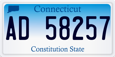 CT license plate AD58257