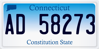 CT license plate AD58273