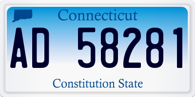 CT license plate AD58281