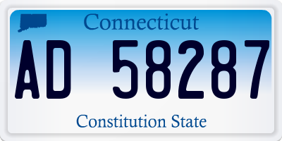 CT license plate AD58287