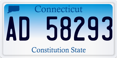 CT license plate AD58293