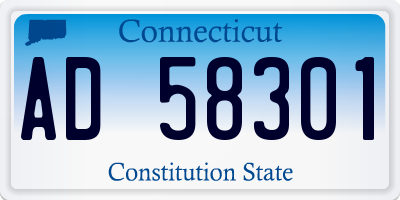 CT license plate AD58301