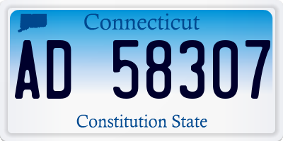 CT license plate AD58307