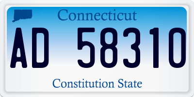 CT license plate AD58310