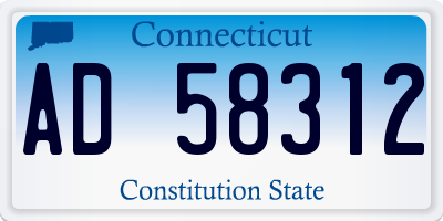 CT license plate AD58312