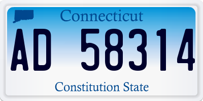 CT license plate AD58314
