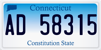 CT license plate AD58315