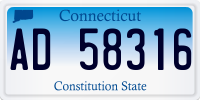 CT license plate AD58316