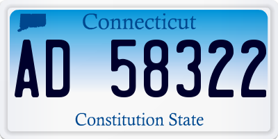 CT license plate AD58322