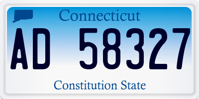 CT license plate AD58327