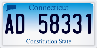 CT license plate AD58331