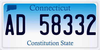 CT license plate AD58332