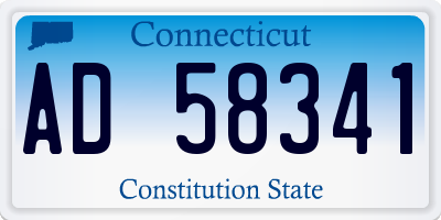 CT license plate AD58341