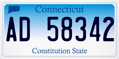 CT license plate AD58342