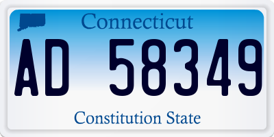 CT license plate AD58349
