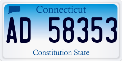 CT license plate AD58353