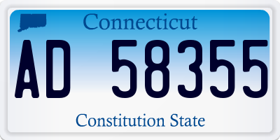 CT license plate AD58355
