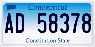 CT license plate AD58378
