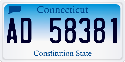CT license plate AD58381