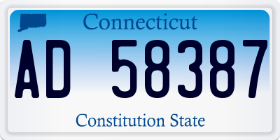 CT license plate AD58387