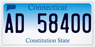 CT license plate AD58400
