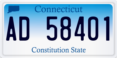 CT license plate AD58401