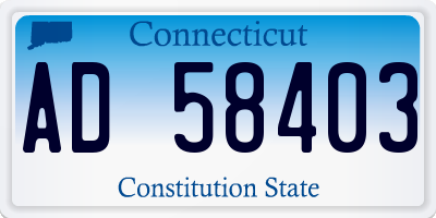 CT license plate AD58403