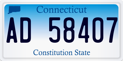 CT license plate AD58407