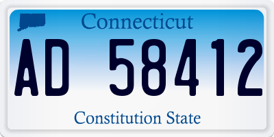 CT license plate AD58412